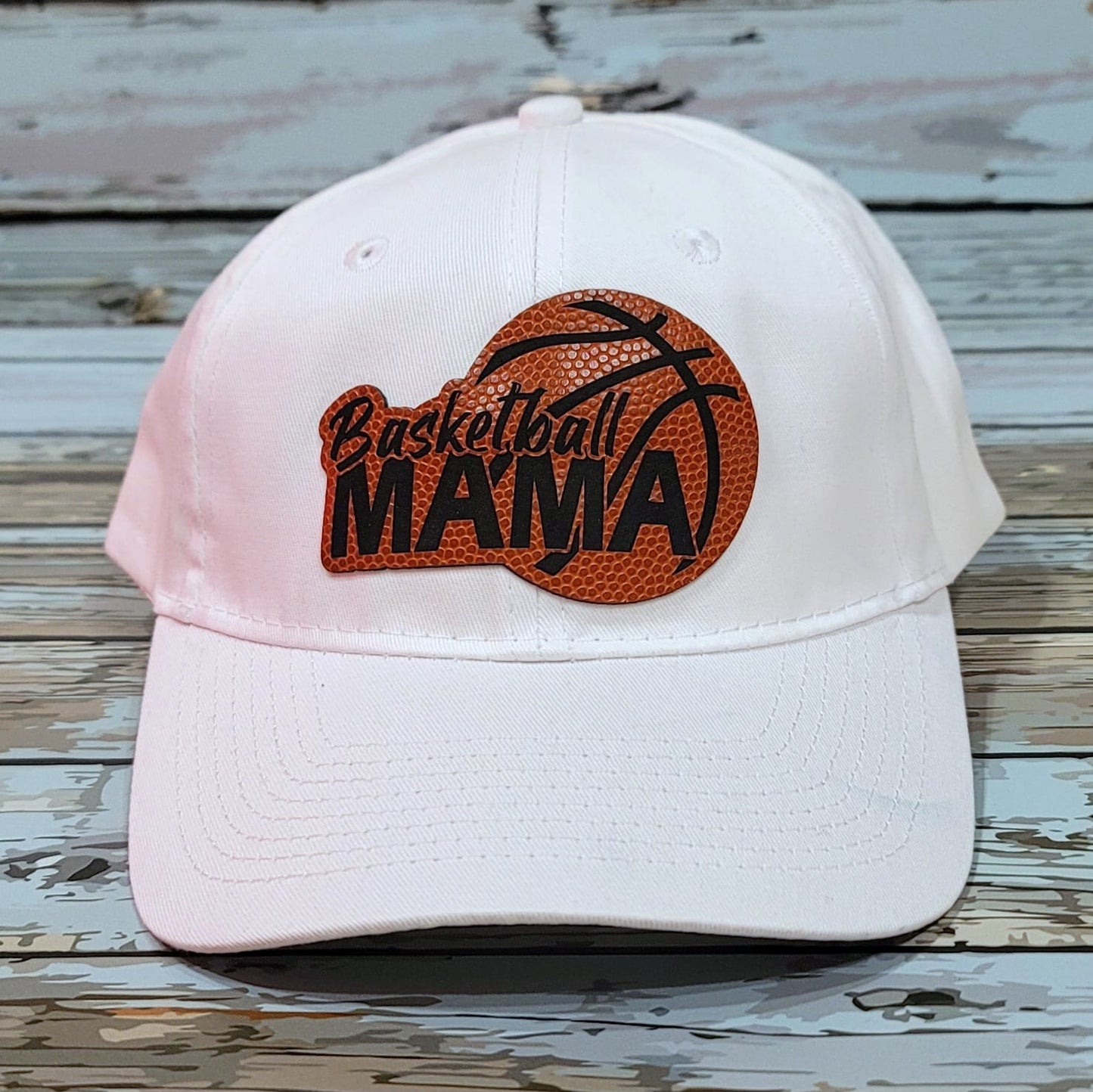 Baseball Cap - Basketball Mama w. Leatherette Textured Patch Design