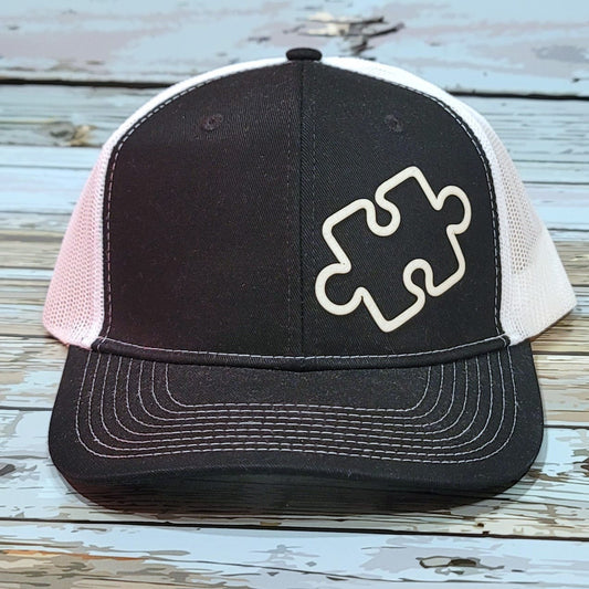 Baseball Cap - Puzzle Piece w. Leatherette Patch Design