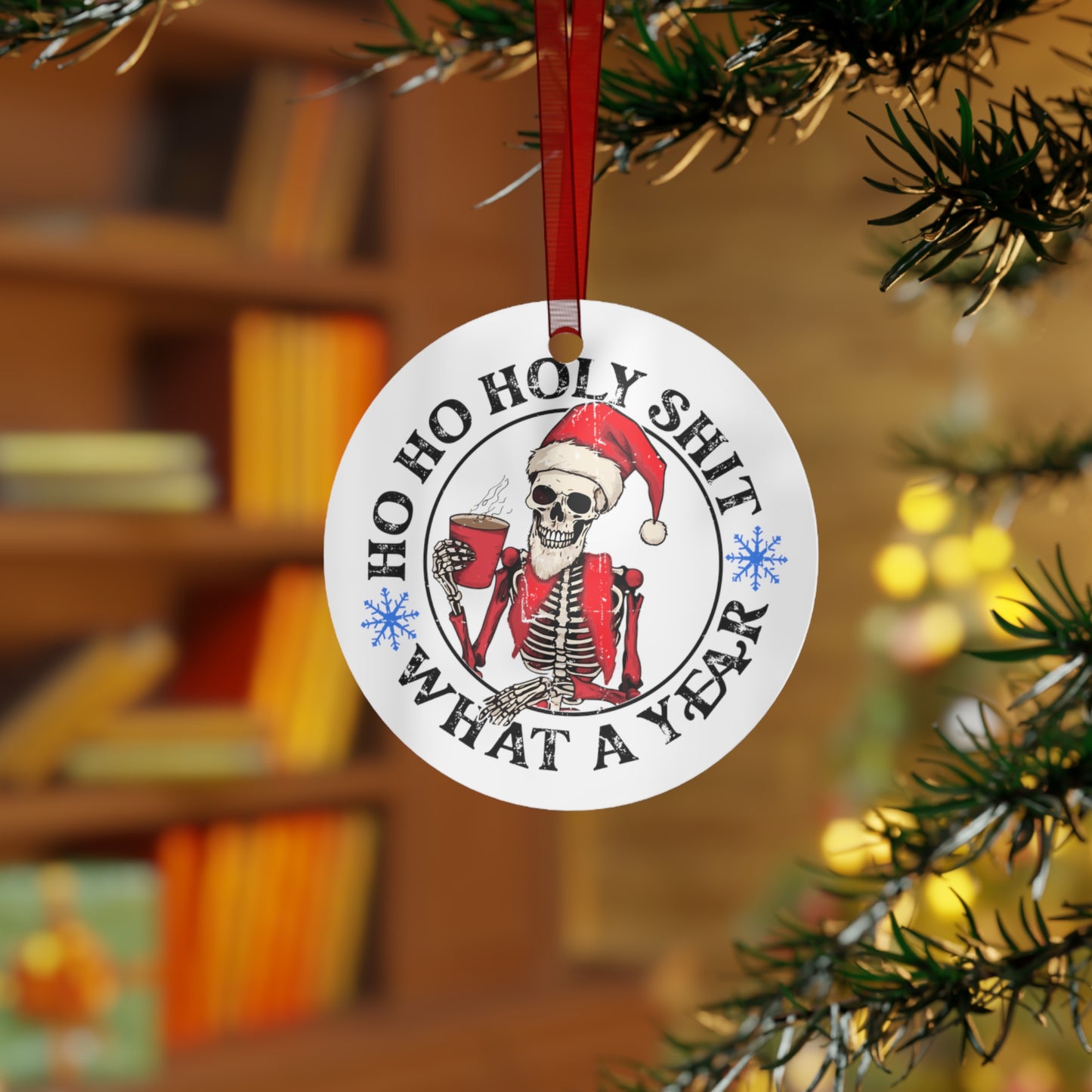 Ho-Ho-Holy Shit Metal Ornament (2 Sided)