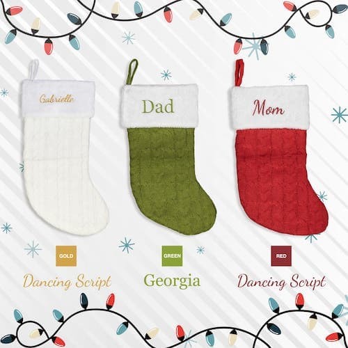 Embroidered Christmas Stockings (Customizable)