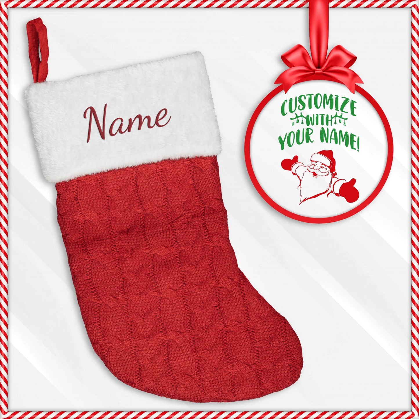 Embroidered Christmas Stockings (Customizable)