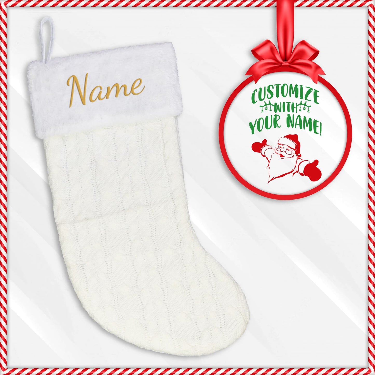 Embroidered Christmas Stockings (Customizable)